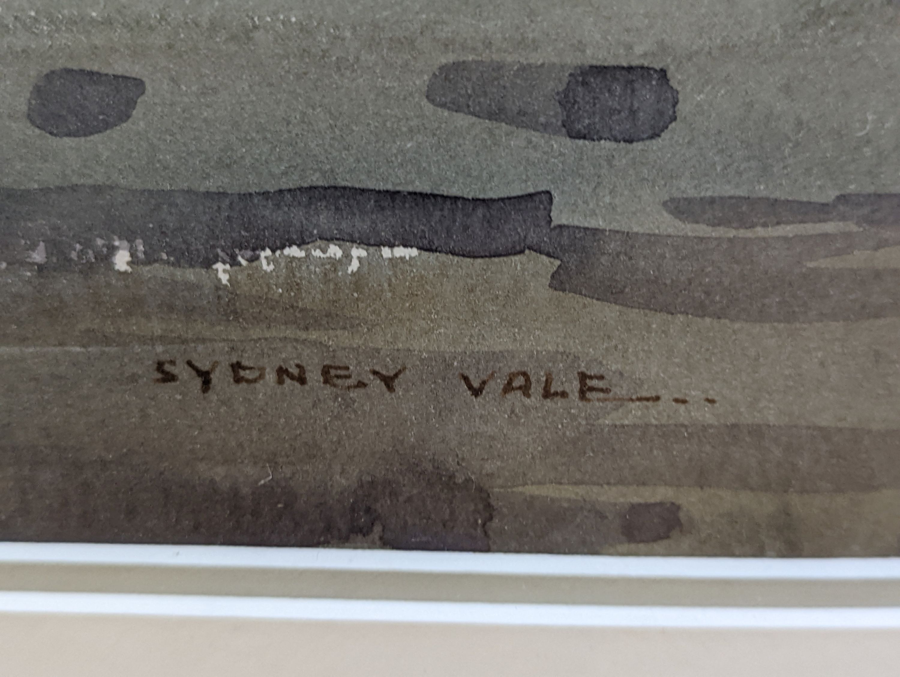 Sydney Vale (1916-1991), watercolour, 'Barge of West Leigh', signed with label verso, 33 x 45cm